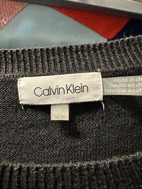 Calvin Klein Black Crewneck Sweater with flared cuffs